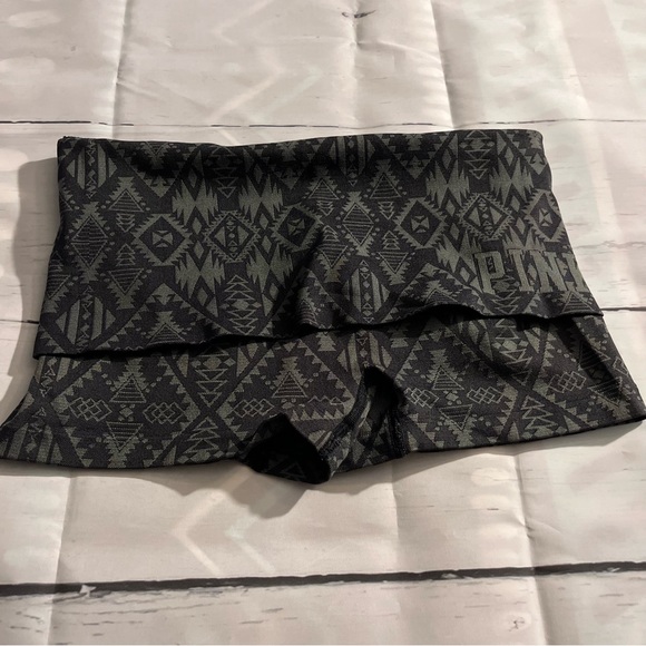 Black & Gray Tribal Print Victoria’s Secret Pink Shorts with Fold Down Waist - Picture 3 of 7